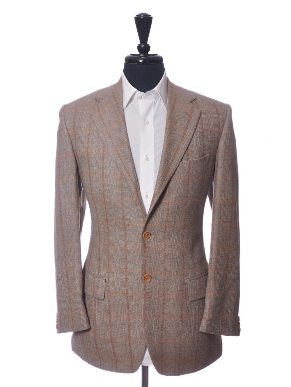 Guidice Brown Check Tweed Roma Blazer 40R 32788